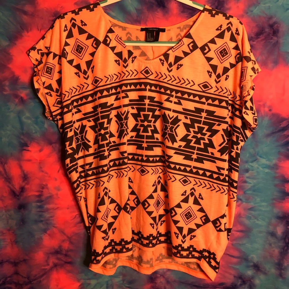 🦋Orange & black patterned shirt